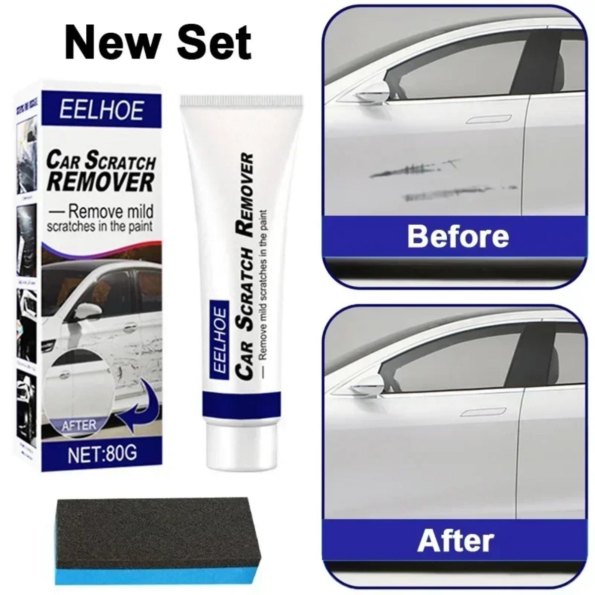 Car Scratch Remover Kit Automotive Paint Repair Compound Polishing Paste Set Paint Care Tools for Surface Restoration and Detailing Accessories One