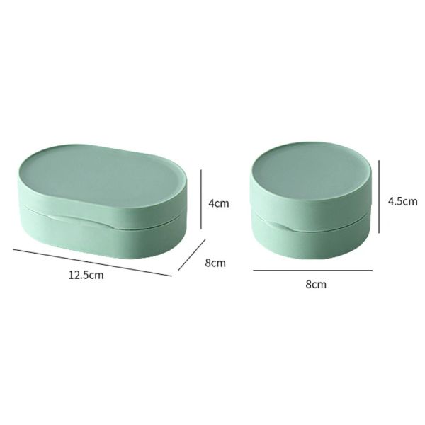 1pc Soap Box Portable Oval With Cover Soap Holder Waterproof Soap Storage Cases Soap Dish Tray Travel Supplies Bathroom Gadgets