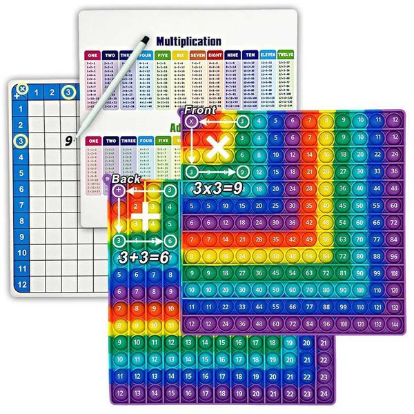 12*12 12+12 Multiplication Addition Math Games Practice Pop Toys Erasable Cards and Pen Montessori Educational Toys for Kids Z250116