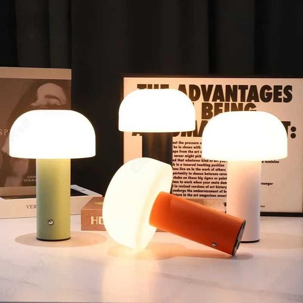 Creative LED Mushroom Light USB Charging 3-color Touch Dimming Ambient Light Bar Restaurant Bedroom Decoration Lighting Fixture Z250211