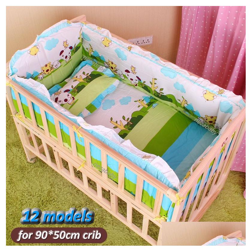 Rails 5Pcs Cotton Baby Crib Bedding Set With Bumper Born Sets Filler 90X50Cm Cp01S 221208 Drop Delivery Ot5Ne