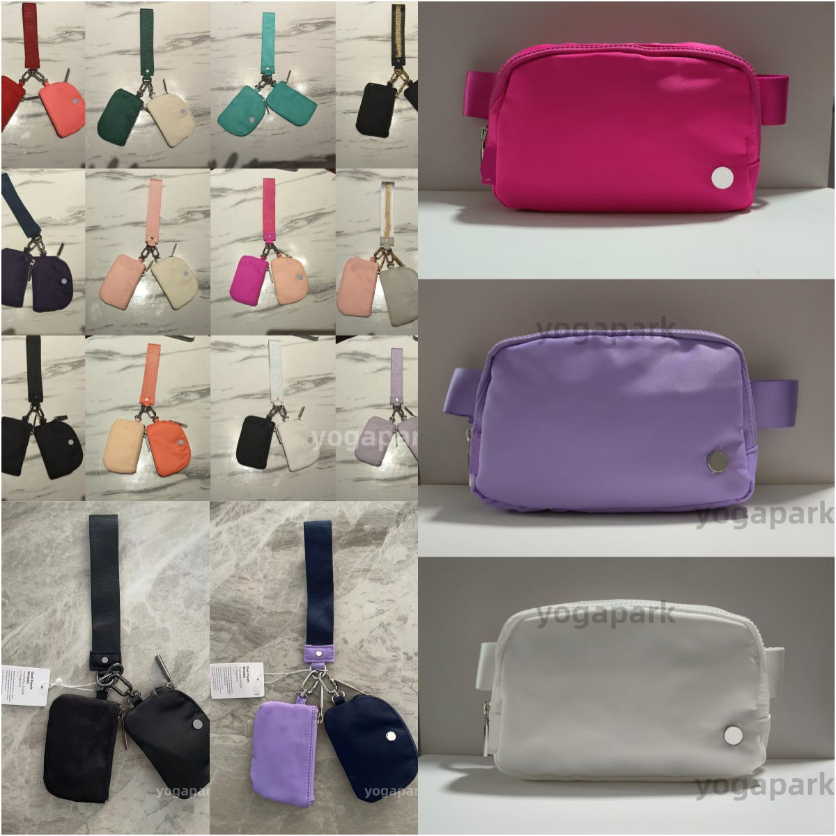 NEW belt bag Free Shipping 5A Quality Yoga Keychain Dual Pouch Mini Zip Portable Wallet Coin Purse Bag Pocket Belt Bags keychains