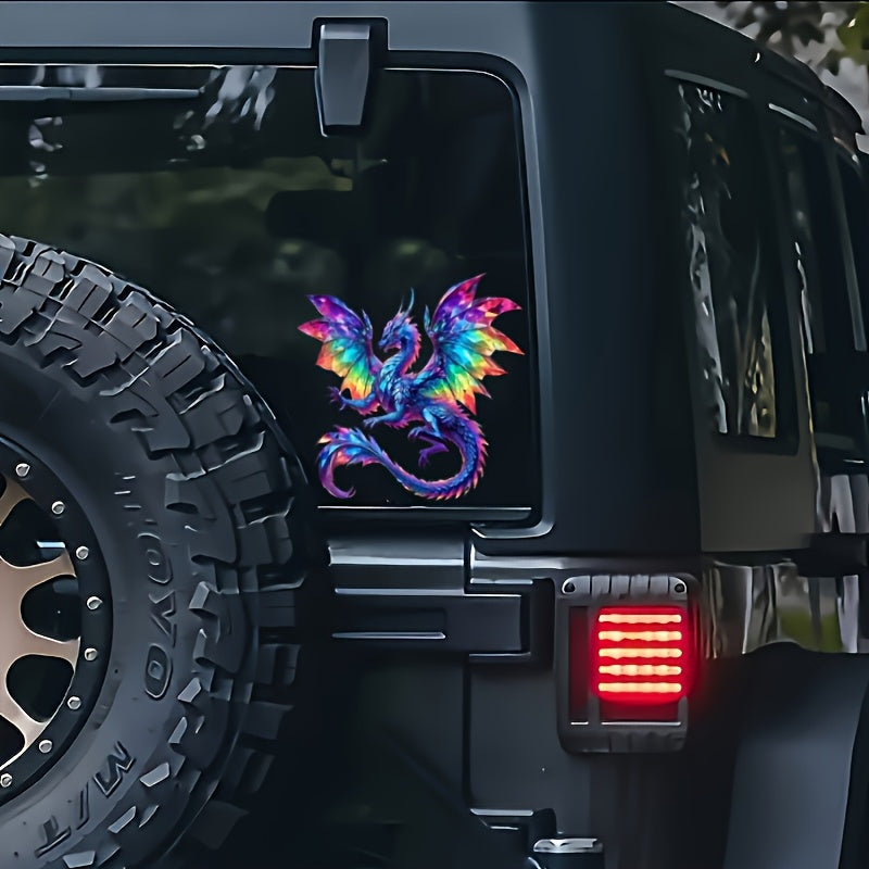 TEMU 1pc Vibrant Vinyl Sticker - Waterproof, Colorful Fantasy Decal For Cars, Laptops, Walls - Trucks, Suvs, Windows