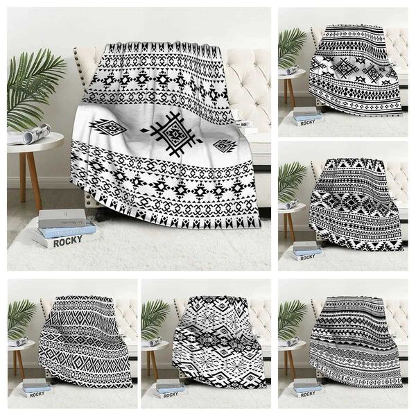 Home decoration plush Throw Sofa blanket Bedspread bed fluffy soft blankets decor Plaid Modern geometric pattern simple nordicXJ241210