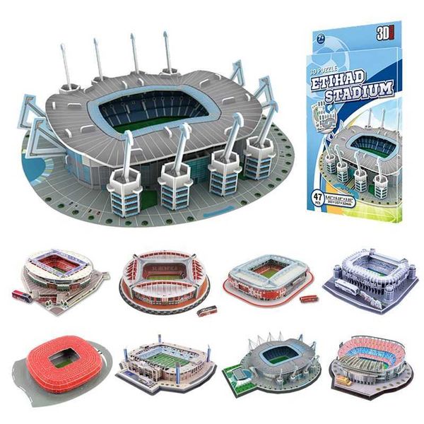 Desktop Ornaments Football Field Model Fans Souvenir DIY Paper Puzzle Table Games 3D Building Stadium Assembly Simulation TMZ X241122
