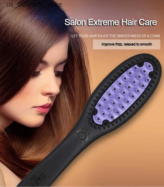 Electric Hair Brushes Hair Straightener Brush Ceramic Fast Straightening Heating Hot Comb Womens Smoothing Brush Styling Tool Curling Iron L