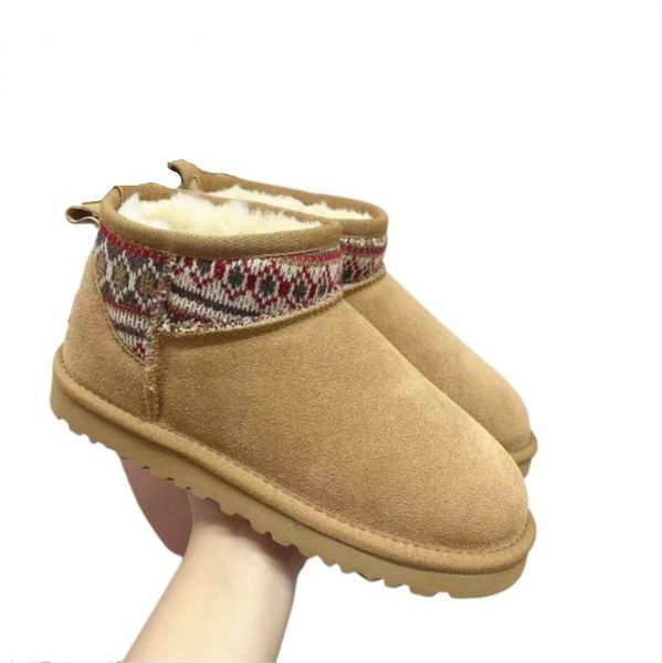 2025--Women classic cowhide slippers slides Full Fur winter Sheepskin snow Warm Boots Snow Boot fashion platform Slipper sandals Size 35-44