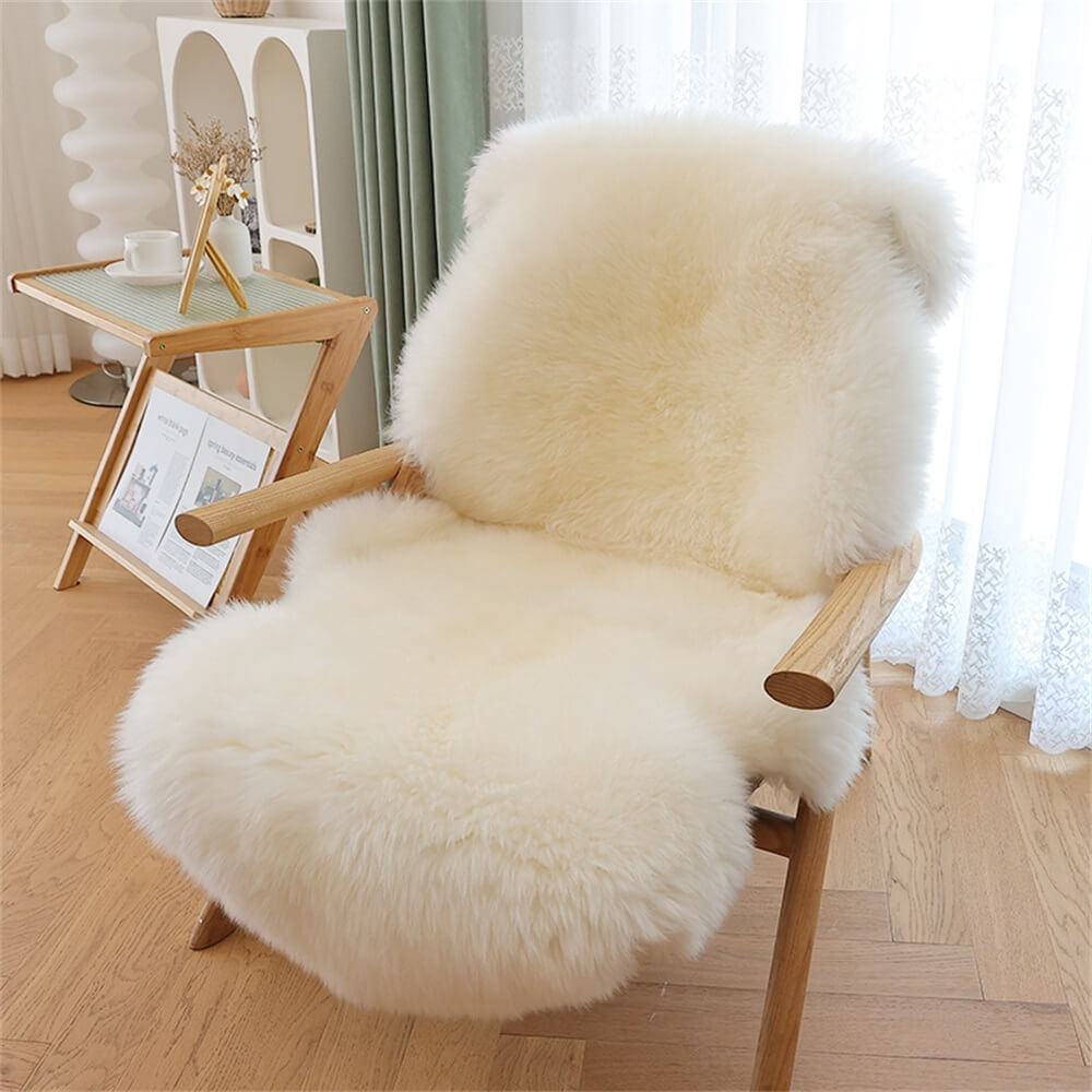 Luxurious Faux Fur Pet-Friendly Chair & Sofa Cover - Ultimate Comfort for You and Your Pets, White - 29.52*43.3 in