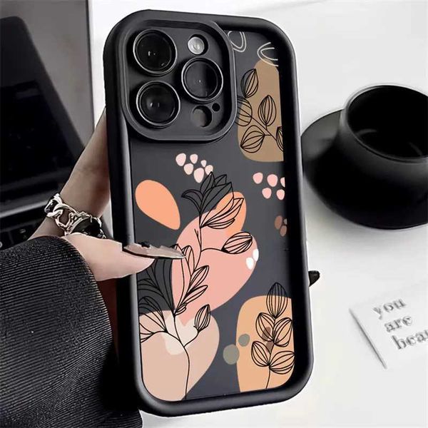 Abstract Plants Phone Case for lPhone 11 12 13 15 16 Pro Max XS XR X 7 8 14 15 16 Plus SE 2020 Flower Pattern Back CoverCL240720