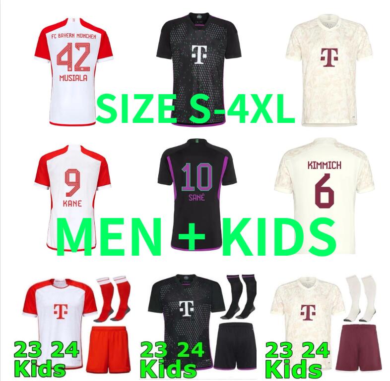 DE LIGT KANE GRAVENBERCH soccer jerseys 23 24 SANE BAYERN MUNICH GORETZKA COMAN MULLER DAVIES KIMMICH football shirts Men Kids kit 2023 2024 fans Pl