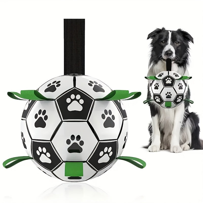 TEMU Dog Toy Soccer Ball With Rope, Interactive Dog Toys, Puppy Birthday Gifts, Dog Tug Toys, Dog Water Toys, Durable Dog Breeds, Without Battery
