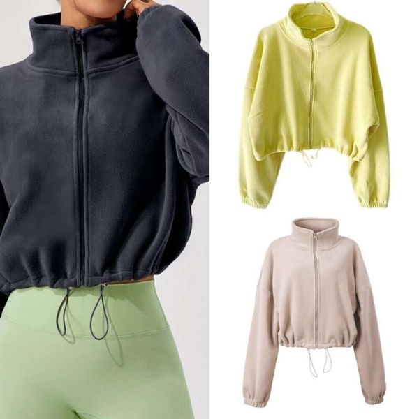Yoga sweatshirt hoodie outdoor Oli velvet thickened sweater sportswear womens top fitness thick yoga jacket