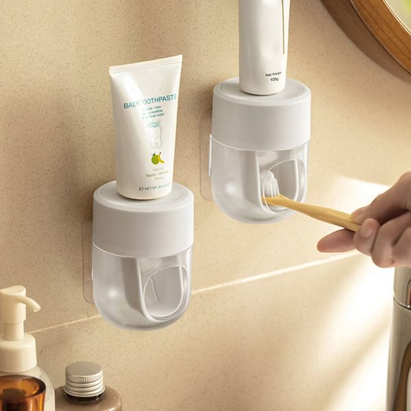 Toothbrush Holders Bathroom Accessories Useful Things for Home Toothpaste Squeezer Household Merchandises Garden HoleFree Wall Hanging 23030