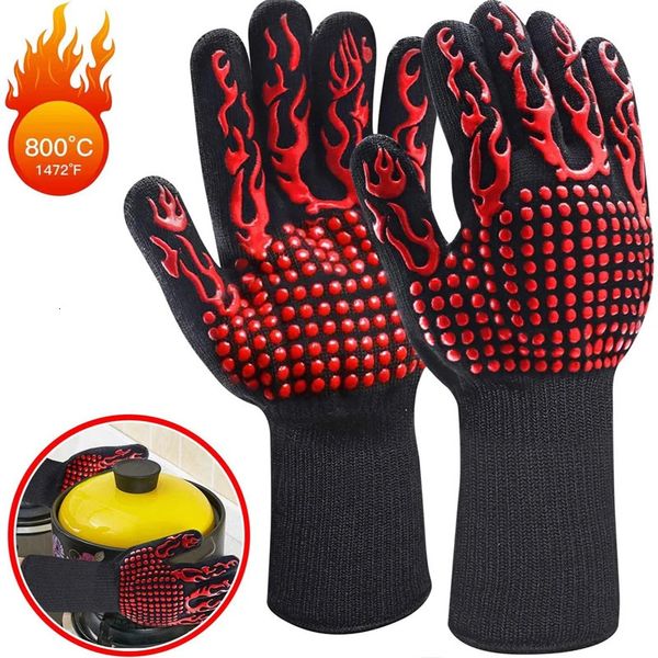 Multi-Function Microwave Oven Gloves High Temperature Resistance Barbecue Mitts 800 Degrees Non-slip heat insulation BakingGlove 250106
