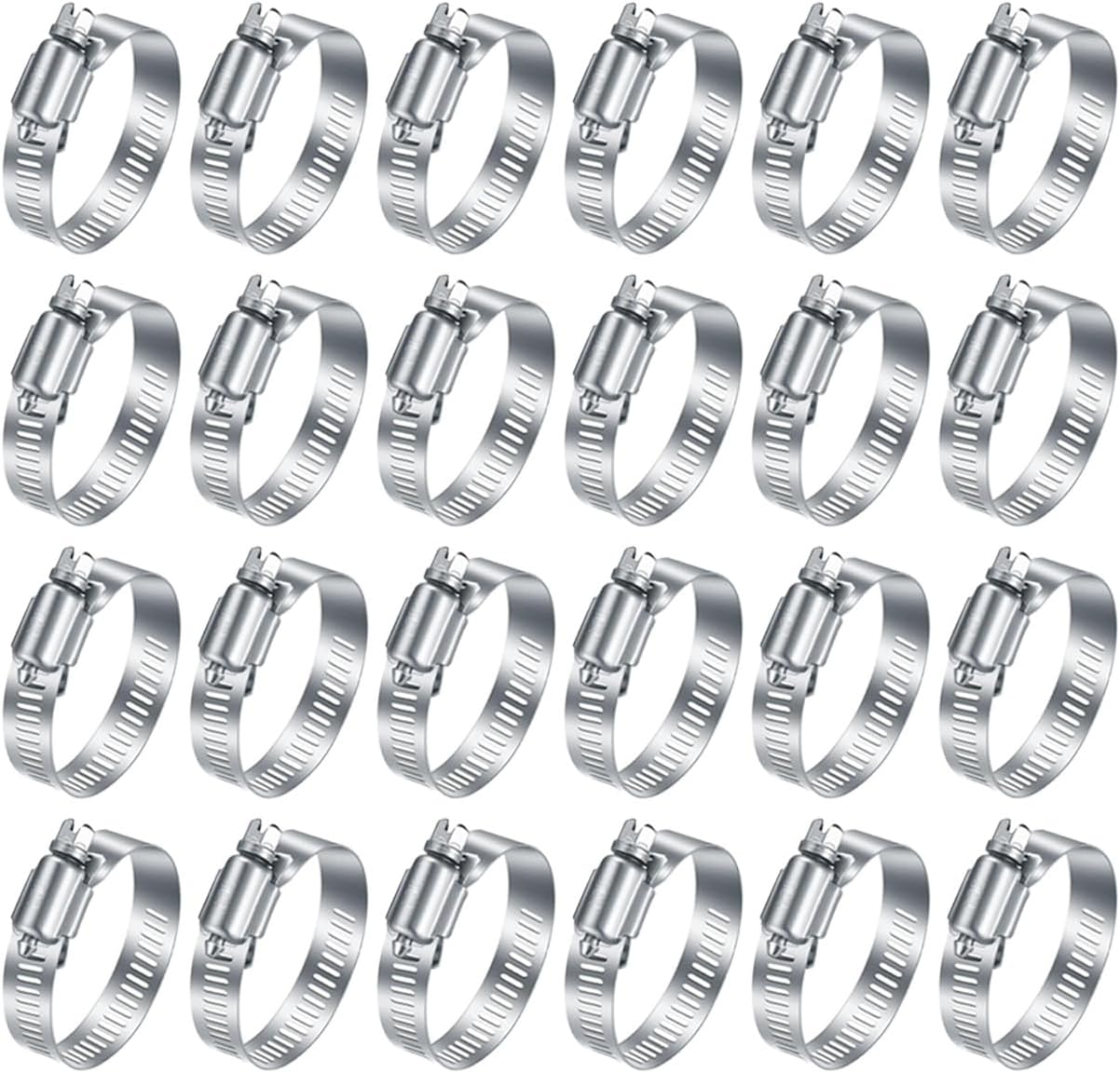 Hose Clamps 20PCS, Stainless Steel, Small size,Small Metal Pipe Clamp Set for Automotive,Plumbing,Intercooler