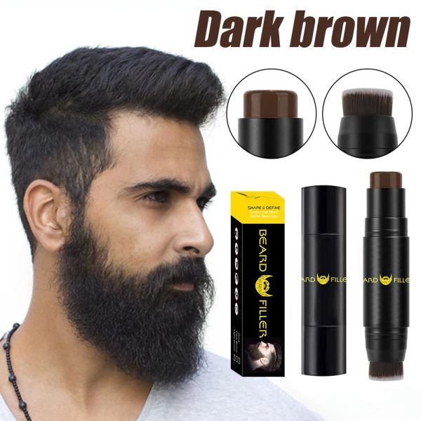 Men Beard Filler Pencil Waterproof Beard Thickening Brush Sweat Proof Moustache Coloring Pen Portable for Beauty Products