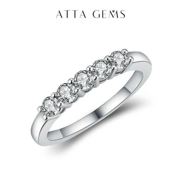 Band Rings ATTAGEMS 925 sterling silver 18K gold plate bubble ring womens Mo silica card ring eternal wedding band engagement new J240909