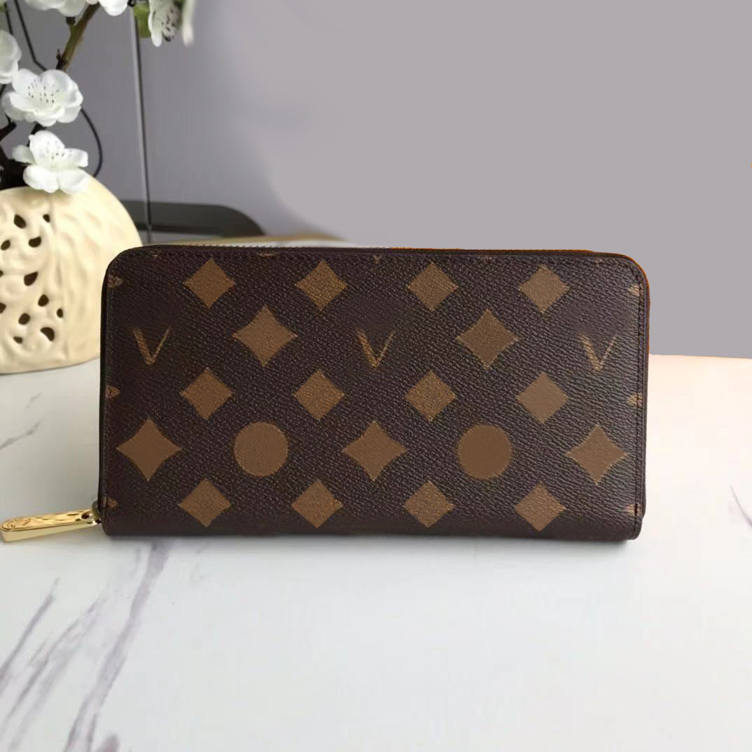 Fashion designer wallets luxury ZIPPY long purses mens womens slim clutch bags Highs quality flower letter coin card holders with original box dust