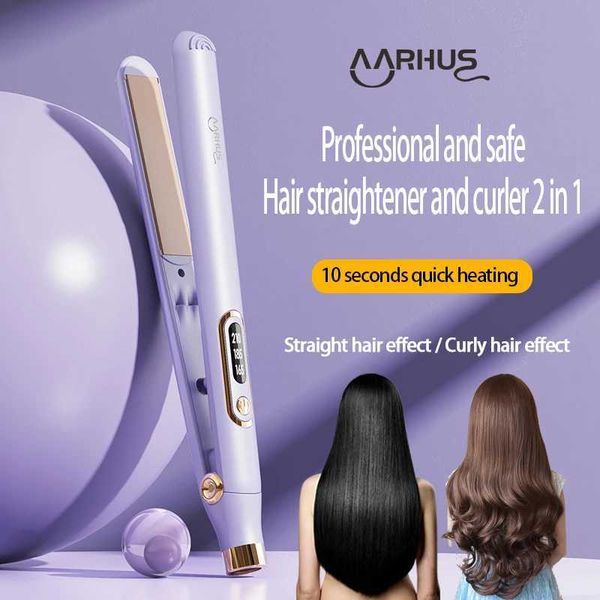 Hair Straighteners Professional Safe Hair Straightener Curler 2 In 1 10 Seconds Fast Heating Hair Plate High Quality Hair Styling Tools S241