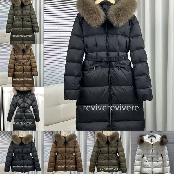 Doudoune Femme Coat womens down jacket designer Winter jacket fur collar embroidered badge hooded clothing fur winter thickened warm belt pu