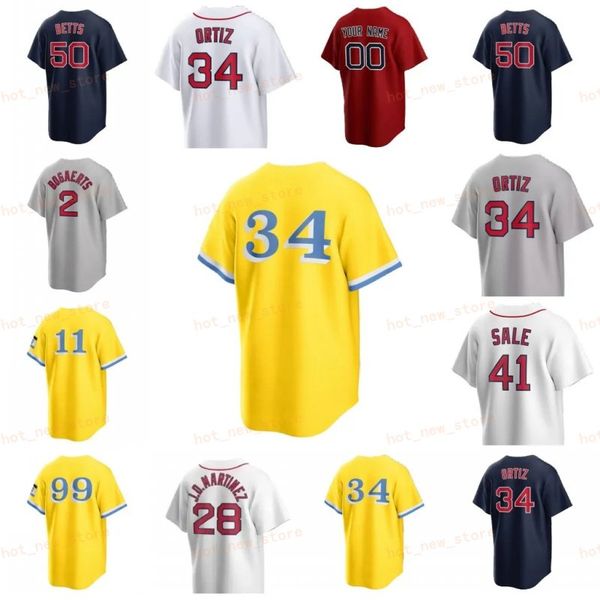 Baseball Jersey David Ortiz Kike Hernandez Rafael Devers Alex Verdugo Justin Turner Ramirez Garciaparra Martinez Varitek Mondesi Sale Kluber