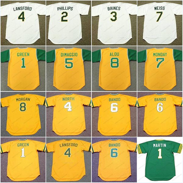 Retro Baseball Jerseys MARTIN DICK GREEN PHILLIPS BAINES NORTH LANSFORD 9 JACKSON 14BLUE 26 JOE RUDI JOSE CANSECO Customized Vintage Style 2