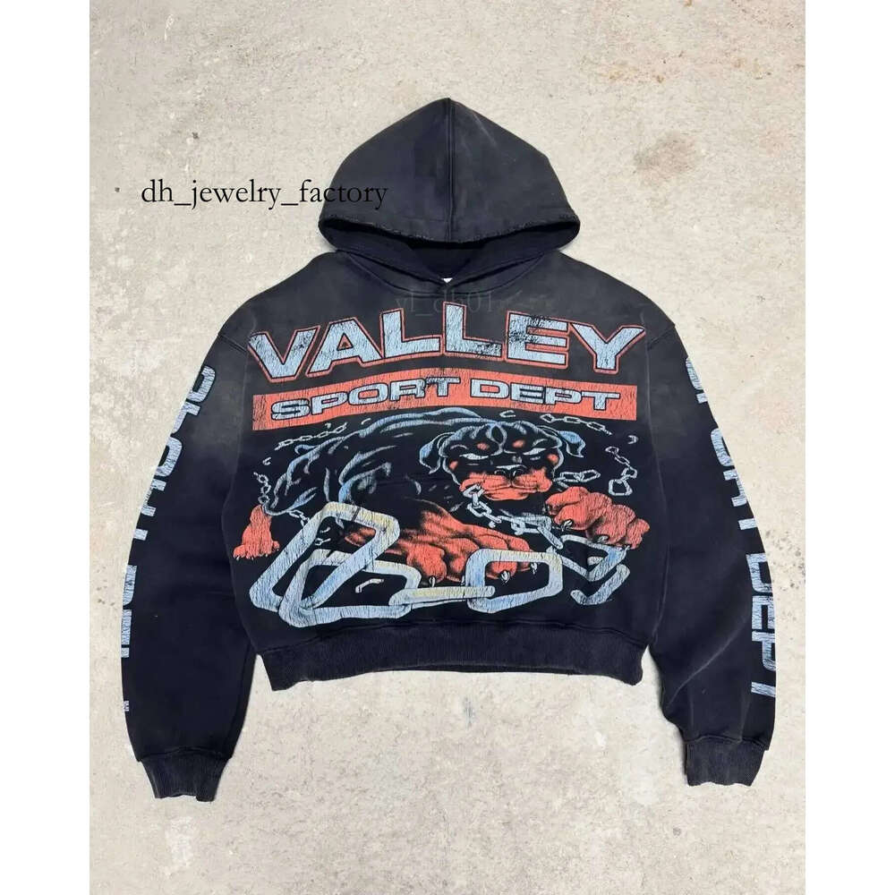 Valley Men&#039;s Hoodies Harajuku Washing Trend Brand Sweatshirts Casual Vale Streetwear Heavy Water Oversized Hoodie Tracksuit Men Clothing