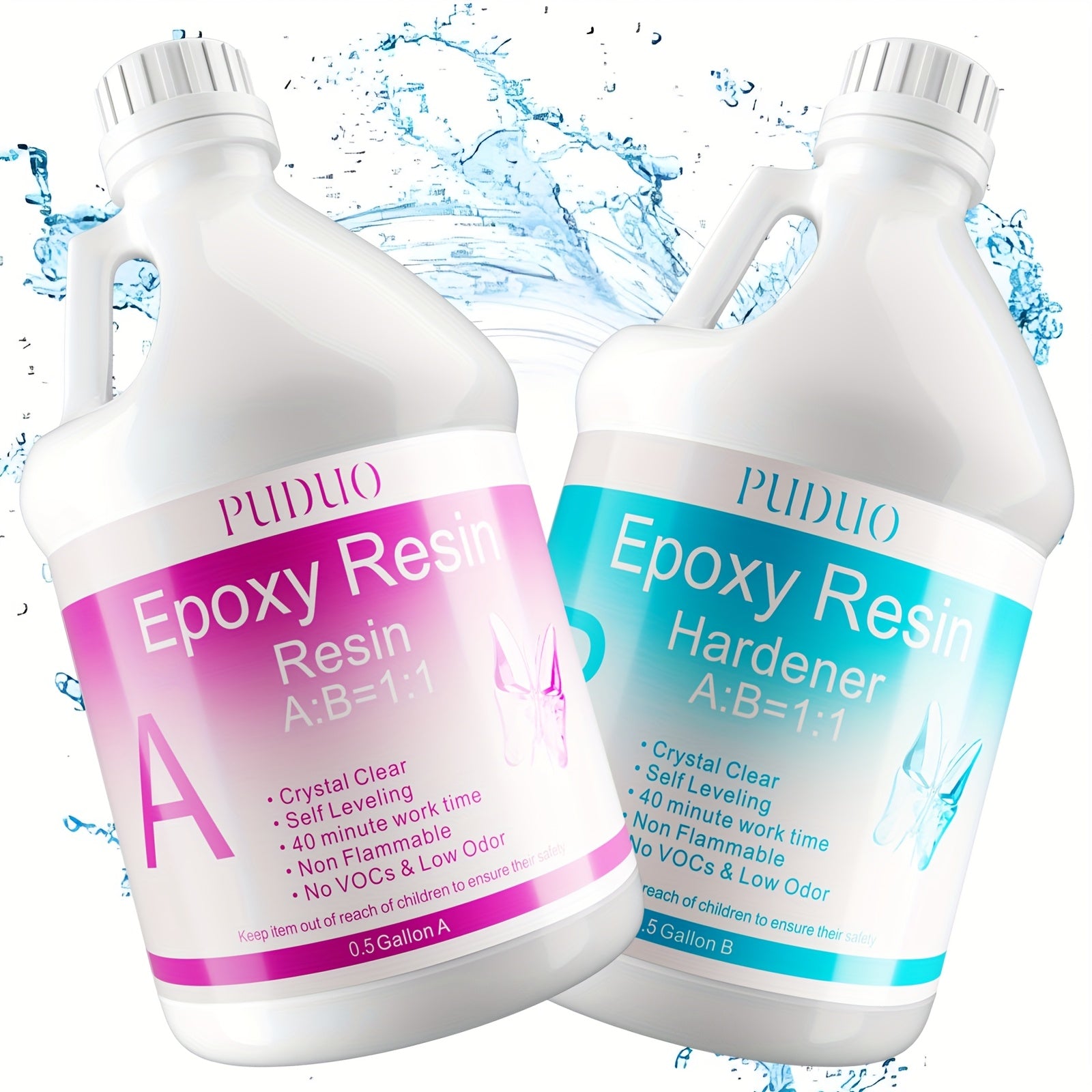 TEMU Resin Kit - Professional Low Odor Formula, Fast Curing & Bubble-free For Jewelry, River Tables, Tumblers - High Gloss Finish, Easy 1:1 Mix