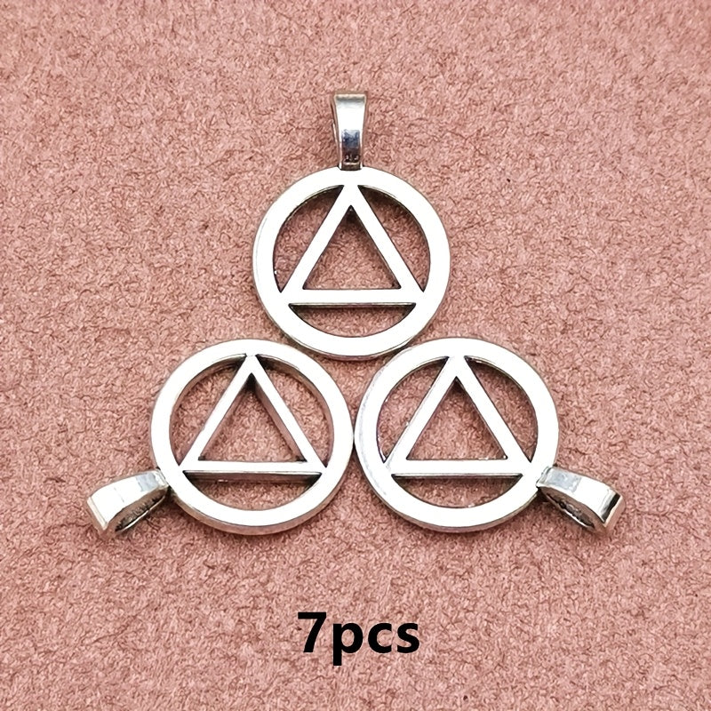 TEMU 7pcs Geometric Triangles & Circles Symbol Charm Pendant, Bohemian Style Jewelry Accessories, Handmade Making Bracelet, Necklace, Earring