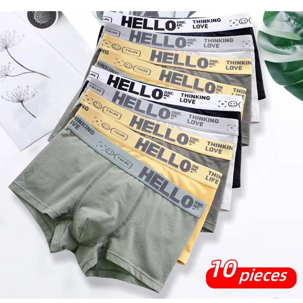 10 pieces of mens underwear shorts boxing underwear breathable mens underwear comfortable mens boxing shoes Plus size M-4XL 241126