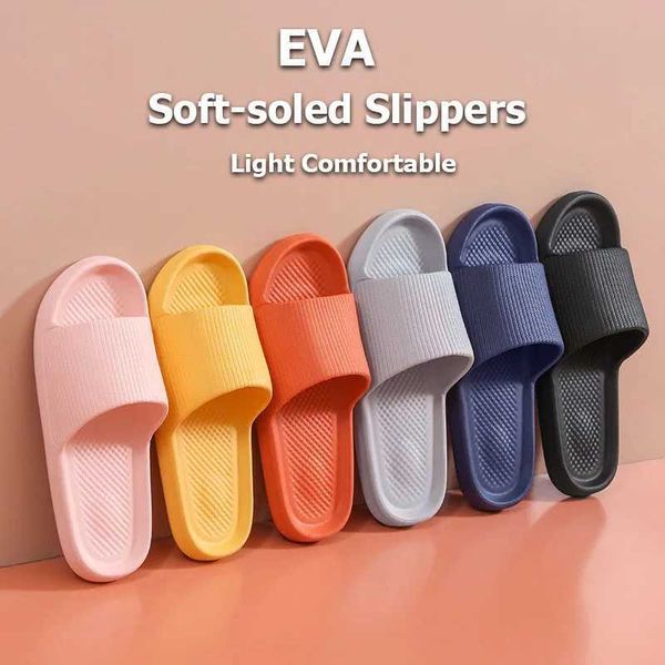 Fashionable Mens And Womens Sandals Non Slip Wear-Resistant Thick Sole Comfortable Home Slippers Bathroom Waterproof SlippersC241129