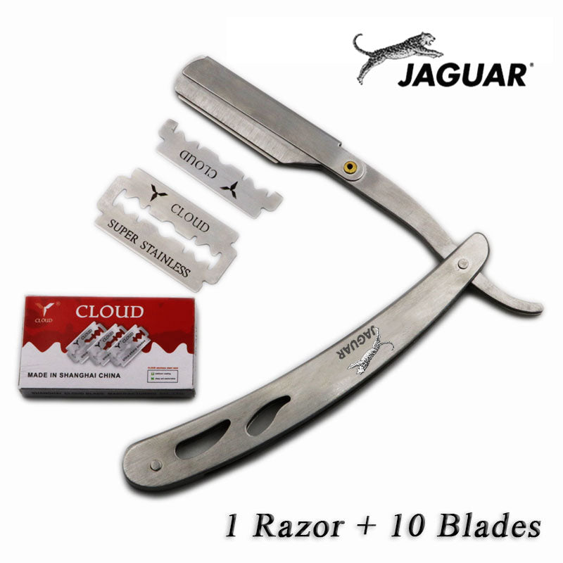 1set Men Straight Barber Edge Steel Razors Stainless steel Folding Shaving Knife Hair Removal Tools With 10pcs Blades