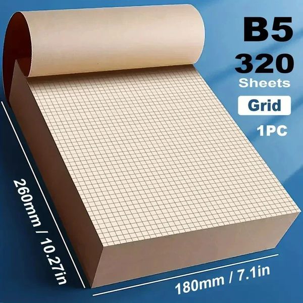 320 Sheets Draft Paper Thickened Horizontal Line Blank Arithmetic for Student Study Painting Book Notebook 241126