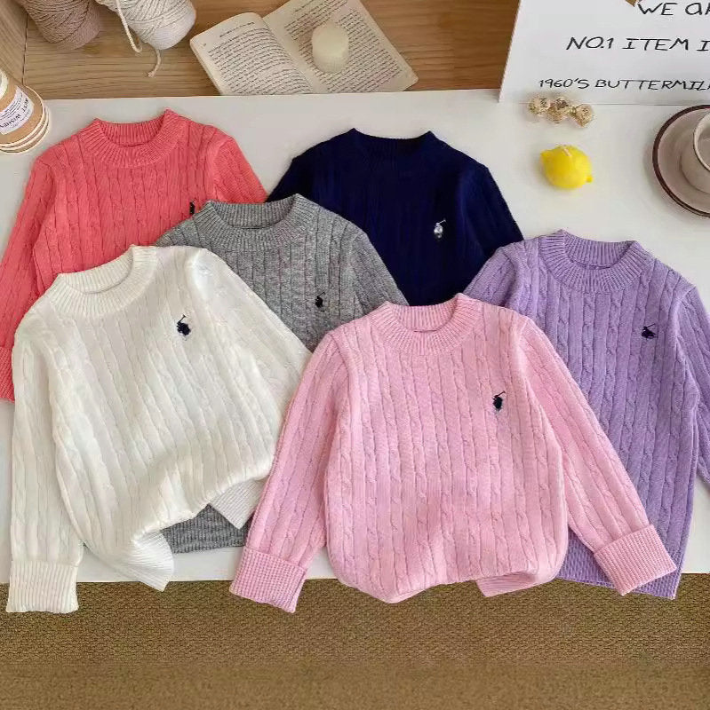 Autumn Baby Girls Boys Sweaters Coat Kids Pullover Knitting Pullovers Tops Boys Girls Long Sleeve Sweater 2-7T