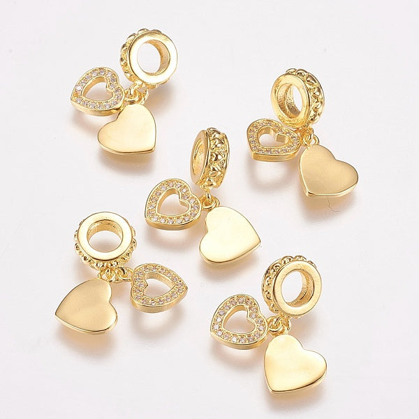 Messing mikro pflastern kubik zirkonia europäisch baumeln charme