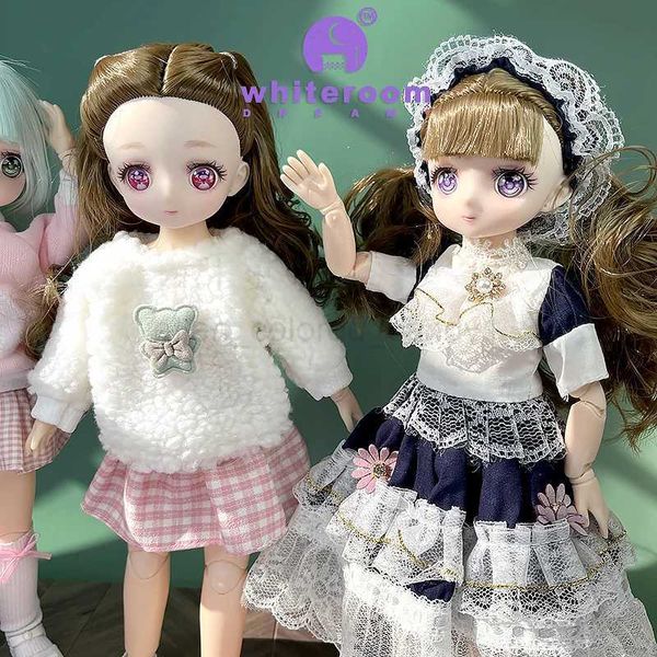 30CM BJD Doll For Girls Classic Lolita Princess Makeup Dress Up Cute Color Anime Eyes Dolls With Fashion Clothes Toy GiftCL240712