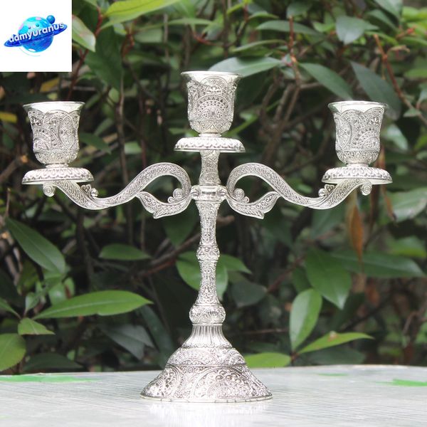 ddmyuranus IMUWE Metal Holders 3 Arms Design Candlestick Tabletop Candle Stand Wedding Decoration Candelabra Home Candelabrum