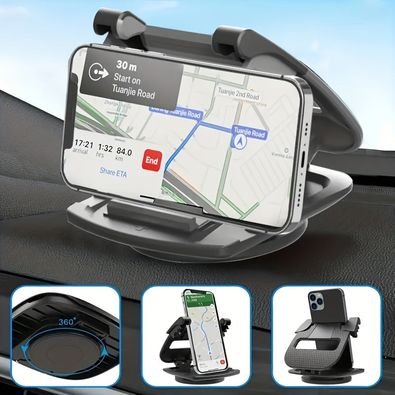 TEMU Phone Mount - Universal Dashboard Cradle With 360° For , Driving - Compatible For Iphone, For , And For Android Smartphones