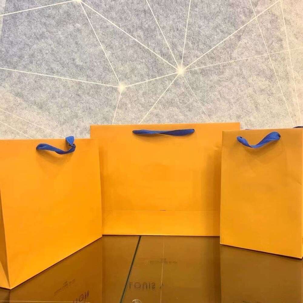 handbag1586 Jewelry Box Bag Parts Accessories High quality bags, yellow portable paper bags, clothing storage paper bags, gift boxes, hand-held wall