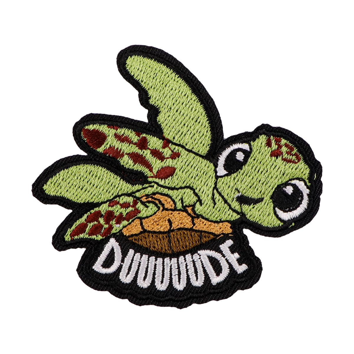 TEMU 1pc Cute Turtle Iron-on-sew-on Embroidery Patch - Green & Brown Turtle With Eyes, Mouth & Shell Design, Durable For Jackets, Bags, Hats, Jeans -