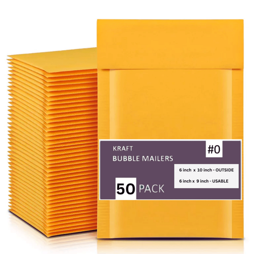 TEMU Bubble Mailers 6x10 Inch 50 Pack, Waterproof Cushioned Bubble Mailers, Padded Envelopes Shipping Bags Packaging For Small Business, Self Seal