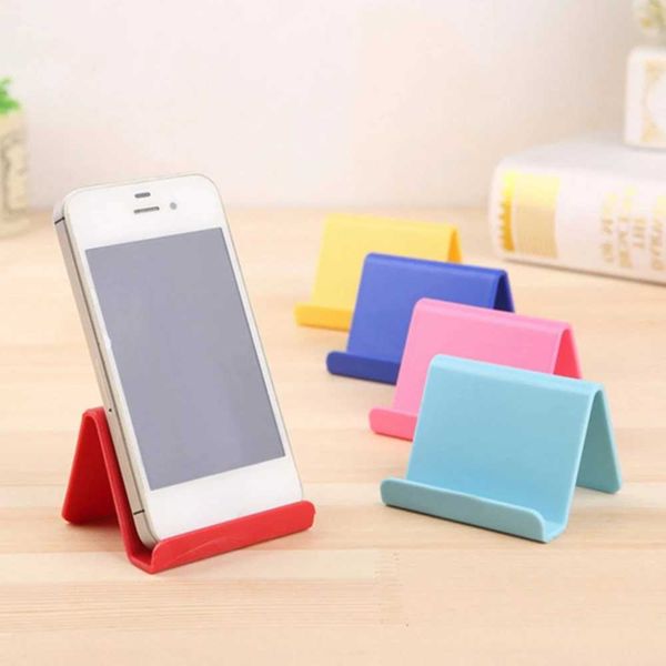 Cell Phone Mounts Holders Lazy Bracket Mobile Phone Holder Table Desktop Stand Plastic Desk Mount Candy Color Mini Portable Holder Bracket f