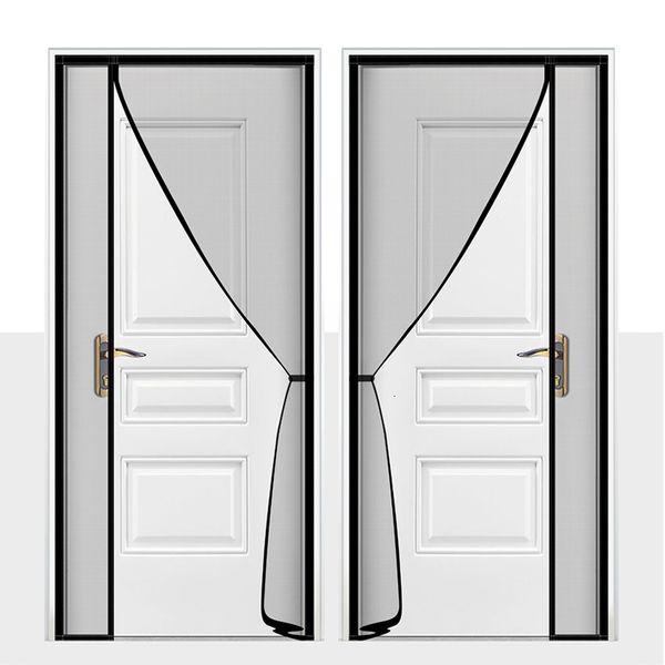 Sheer Curtains DTGJ Side Open Magnetic Door Screen Mosquito Net Custom Size Curtain Fly Insect Anti mosquito Invisible Mesh For Summer Indoo