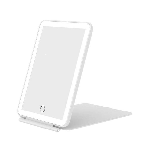 Makeup Travel 3 Foldable LED Colors Light Modes USB Rechargeable Touch Screen Portable Tabletop Cosmetic Mirror White