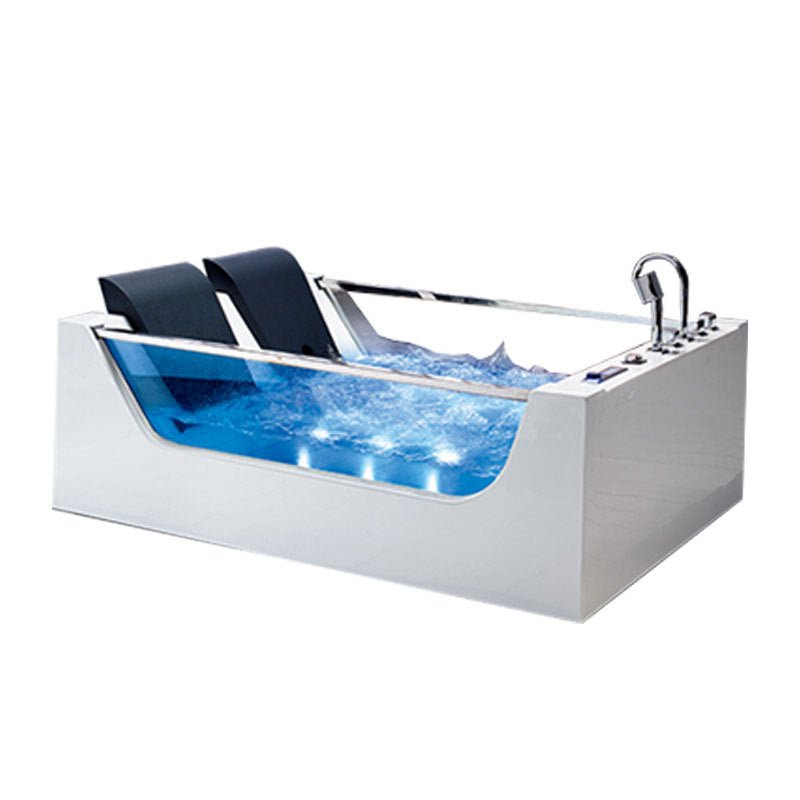 1800mm Double Glass Freestanding Tub Fiberglass whirlpool Bathtub Acrylic hydromassage Surfing Colourful LED Light Bubble Tub NS3027