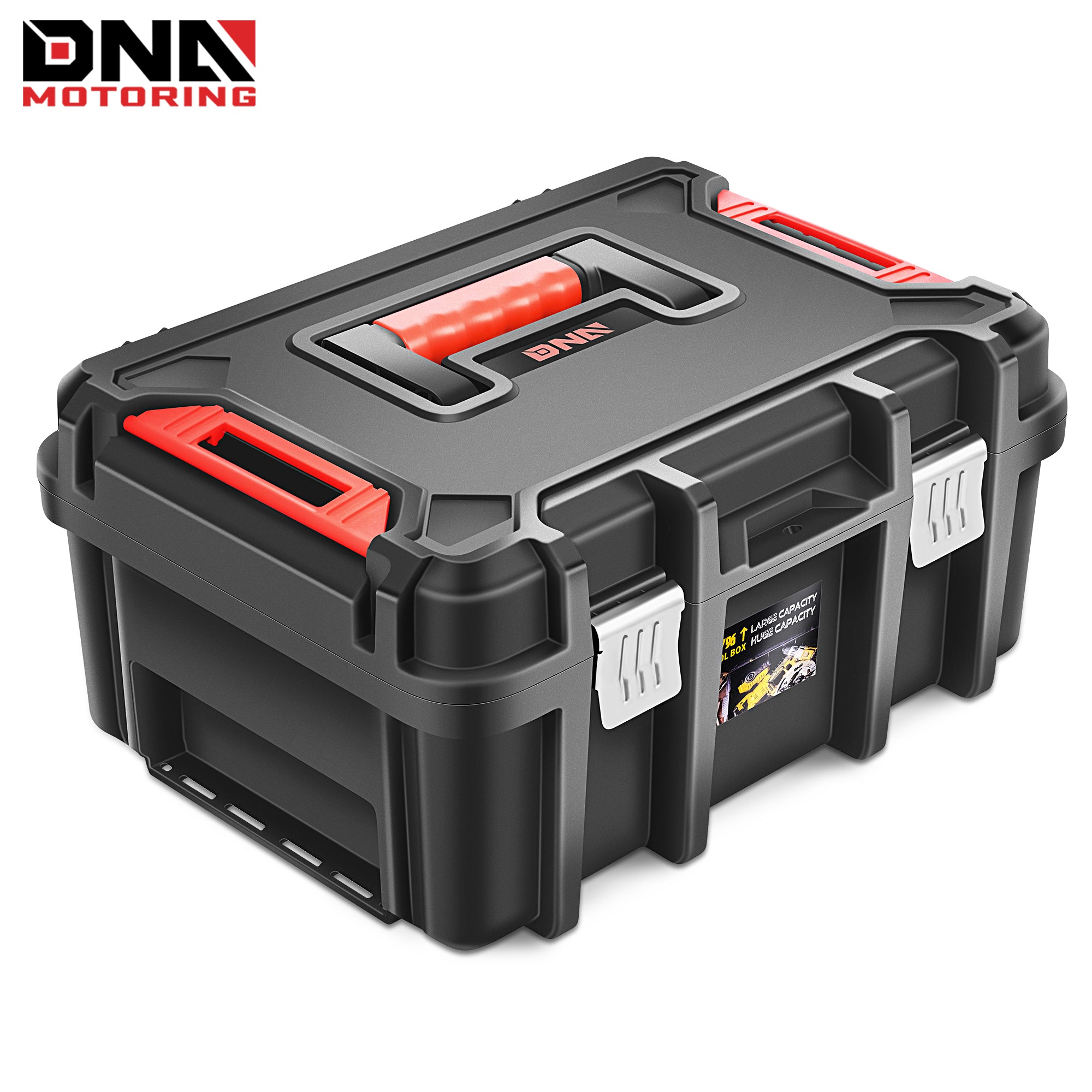 TEMU ‎tool Box Lockable Organizer Storage Toolbox With Removable Tray For Workshop Garage And Household, Large Capacity