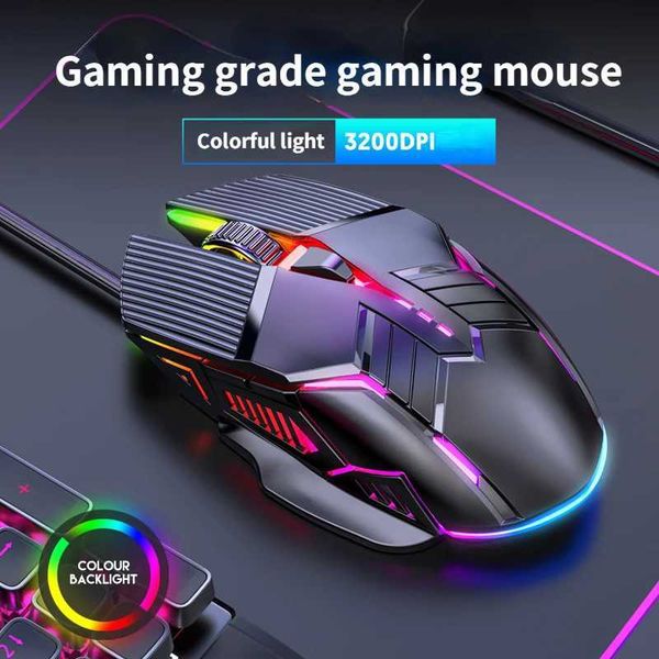 3200DPI Ergonomic Wired Gaming Mouse USB Mouse Gaming RGB Mause Gamer Mouse 6 Button LED Silent Mice for PC Laptop Computer Y240820