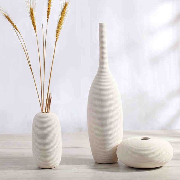 Vases White Art Ceramic Flower Vase decoration home decor accessories for living room Nordic ic Dining Room Porcelain tall Vases P230411
