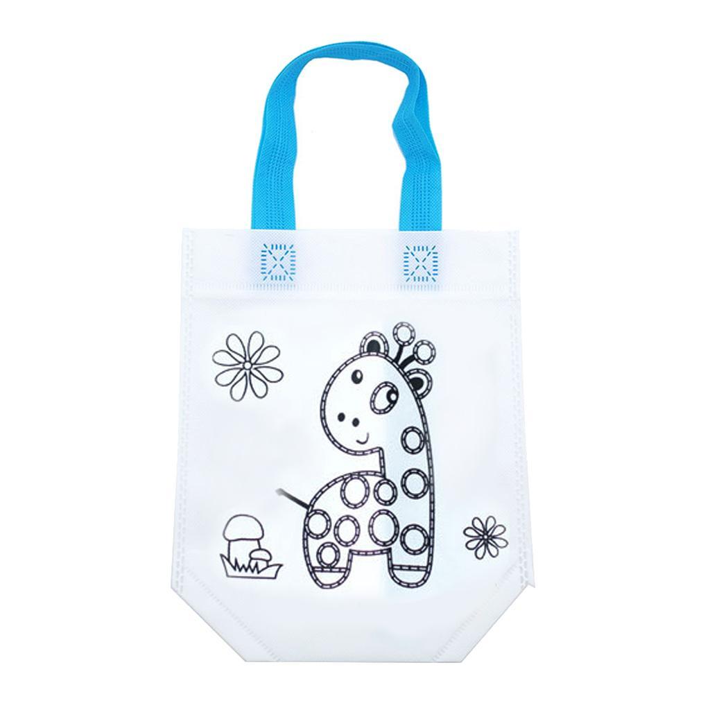 Reusable Eco Coloring Animal Goodie Bags With Painting Pens