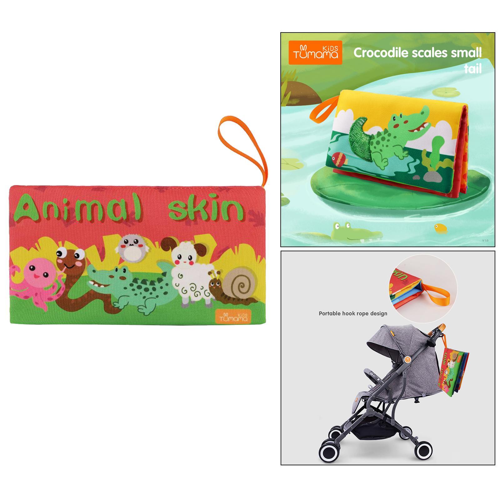 Animal Soft Cloth Book Infants Newborn Rattle Sound Activity